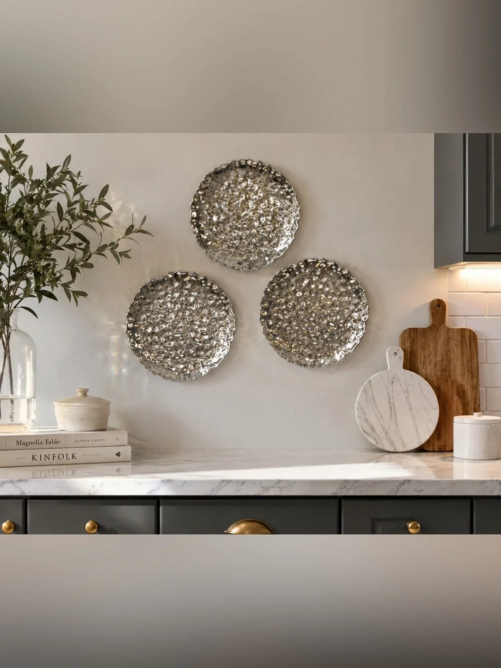 Metallic Silver Accent Plate, Luna Park, Multiple Available